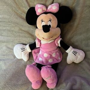 24” Stuffed Minnie Mouse Disney Plush in Pink Polkadot Dress